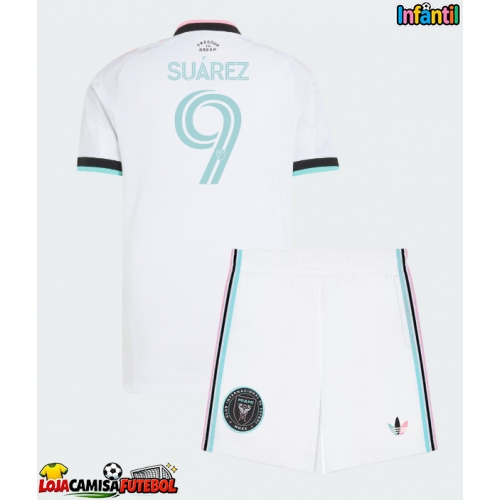 Camisa de Futebol Inter Miami Luis Suarez #9 Equipamento Alternativo Infantil 2026-27 Manga Curta (+ Calças curtas)